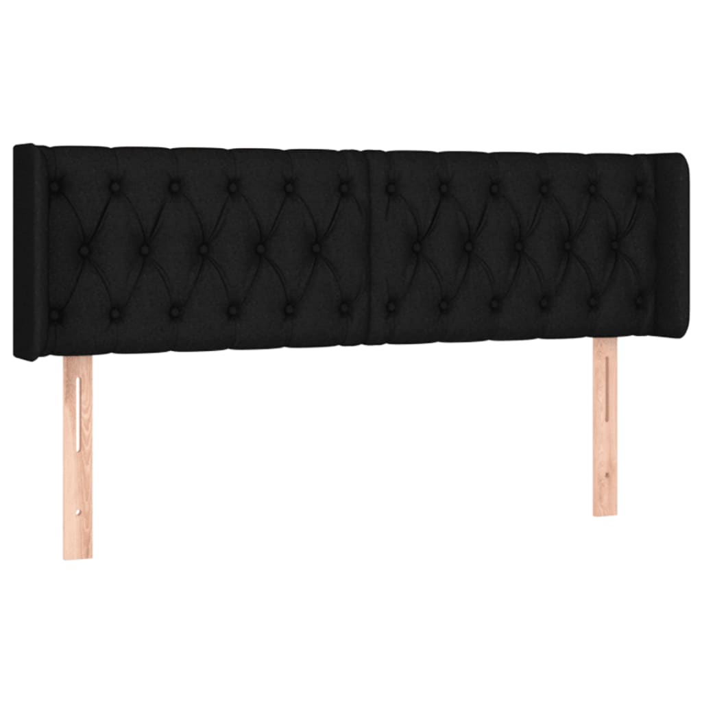 LED uzglavlje crno 147x16x78/88 cm od tkanine