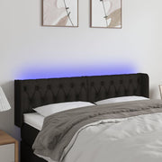 LED uzglavlje crno 147x16x78/88 cm od tkanine