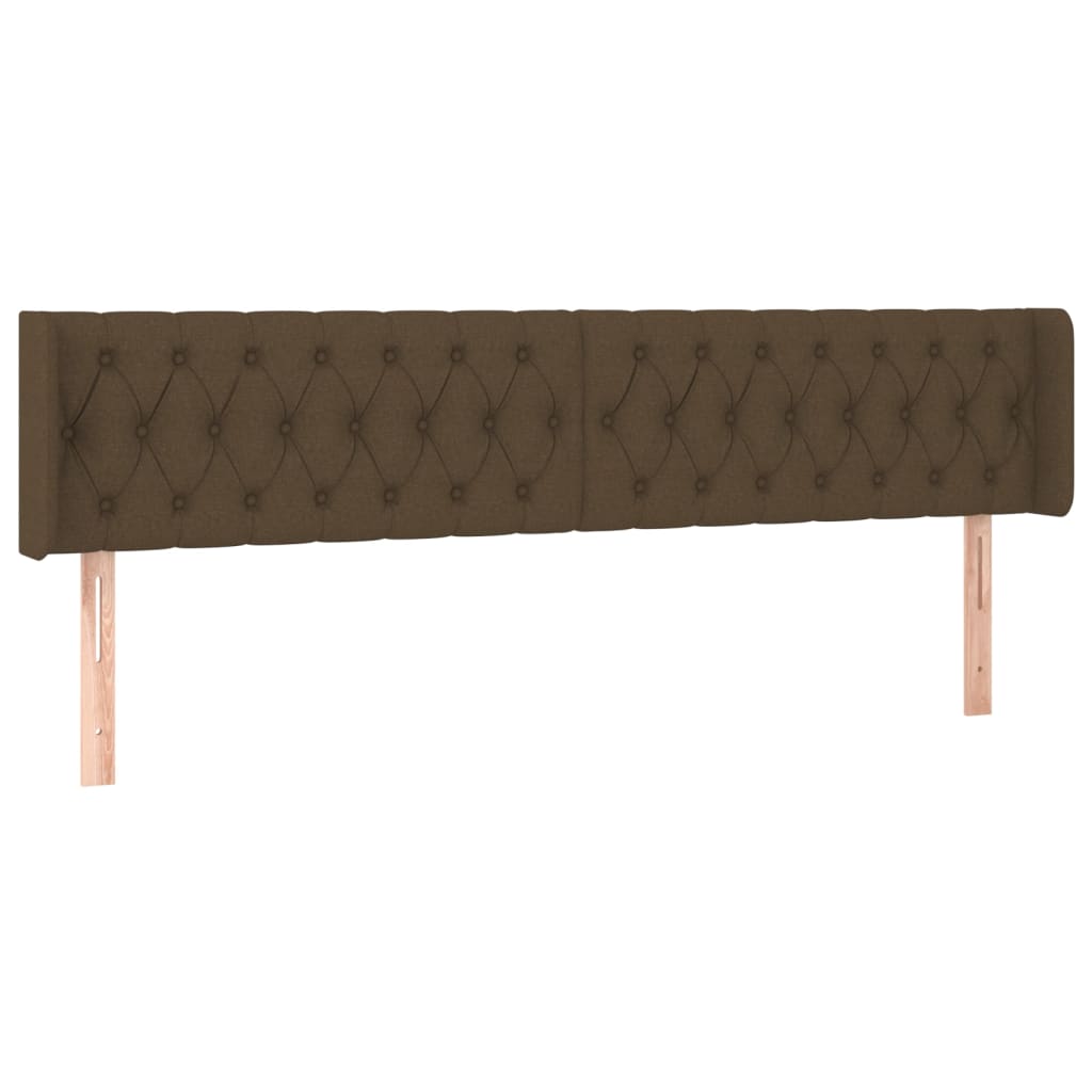 LED uzglavlje tamnosmeđe 183x16x78/88 cm od tkanine