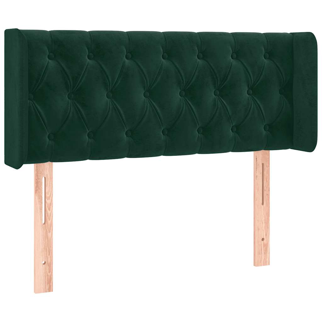 LED uzglavlje tamnozeleno 93x16x78/88 cm baršunasto