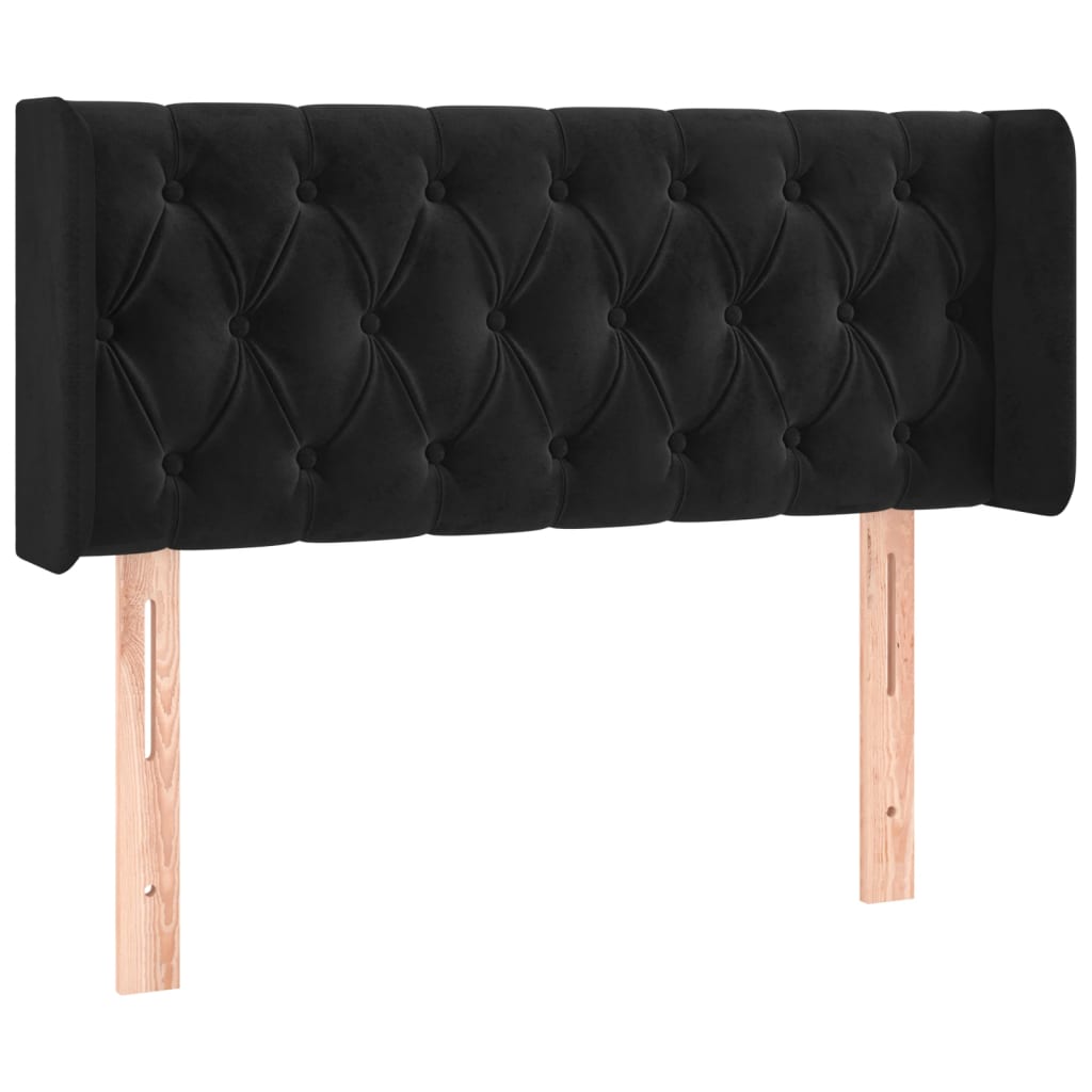 LED uzglavlje crno 103x16x78/88 cm baršunasto