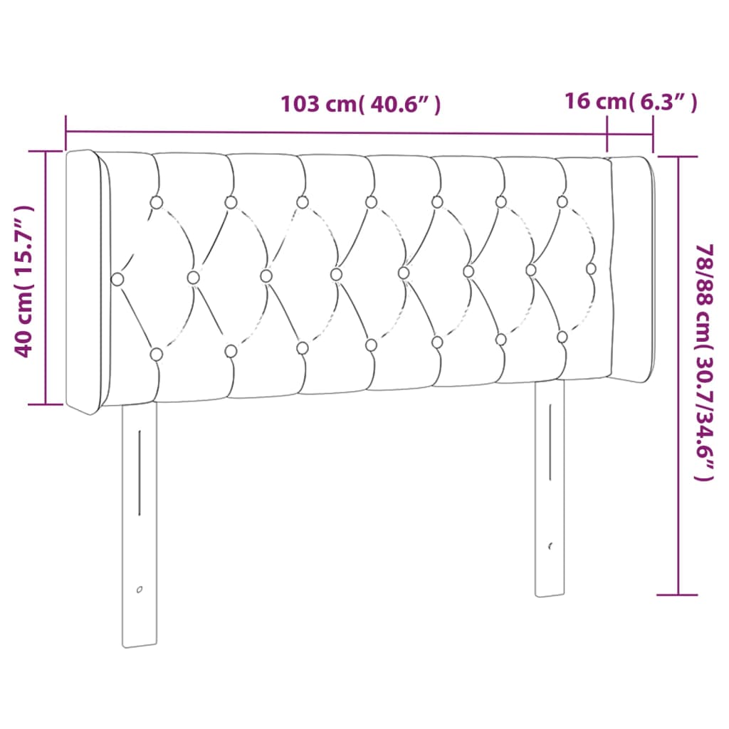 LED uzglavlje ružičasto 103x16x78/88 cm baršunasto