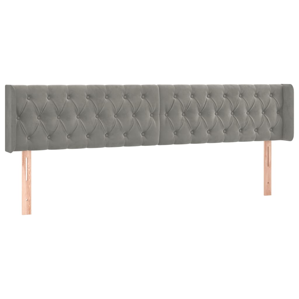 LED uzglavlje svjetlosivo 203x16x78/88 cm baršunasto
