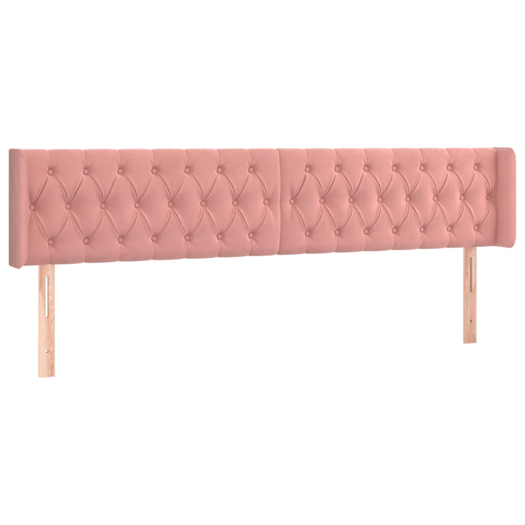 LED uzglavlje ružičasto 203x16x78/88 cm baršunasto