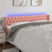 LED uzglavlje ružičasto 203x16x78/88 cm baršunasto