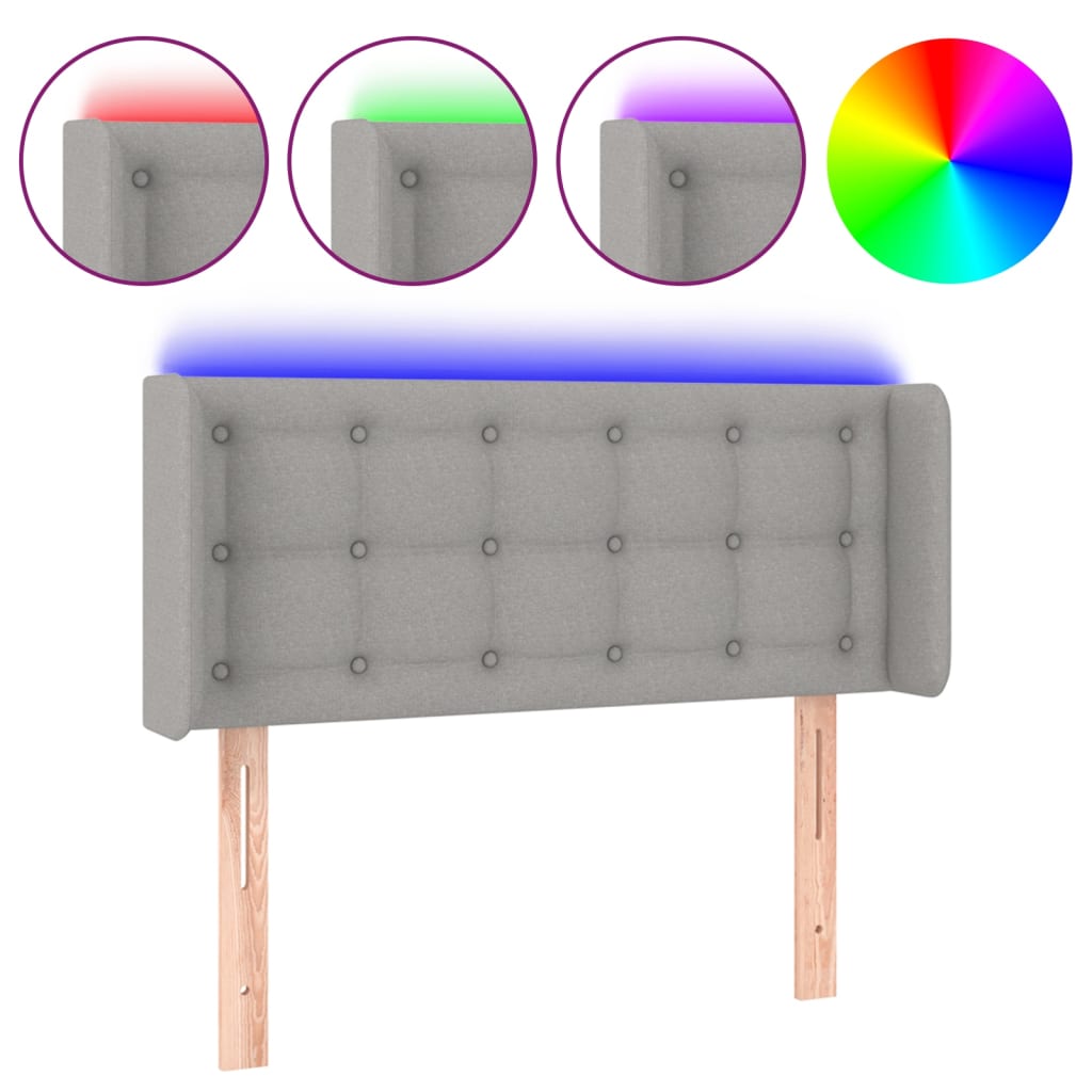 LED uzglavlje svjetlosivo 83x16x78/88 cm od tkanine