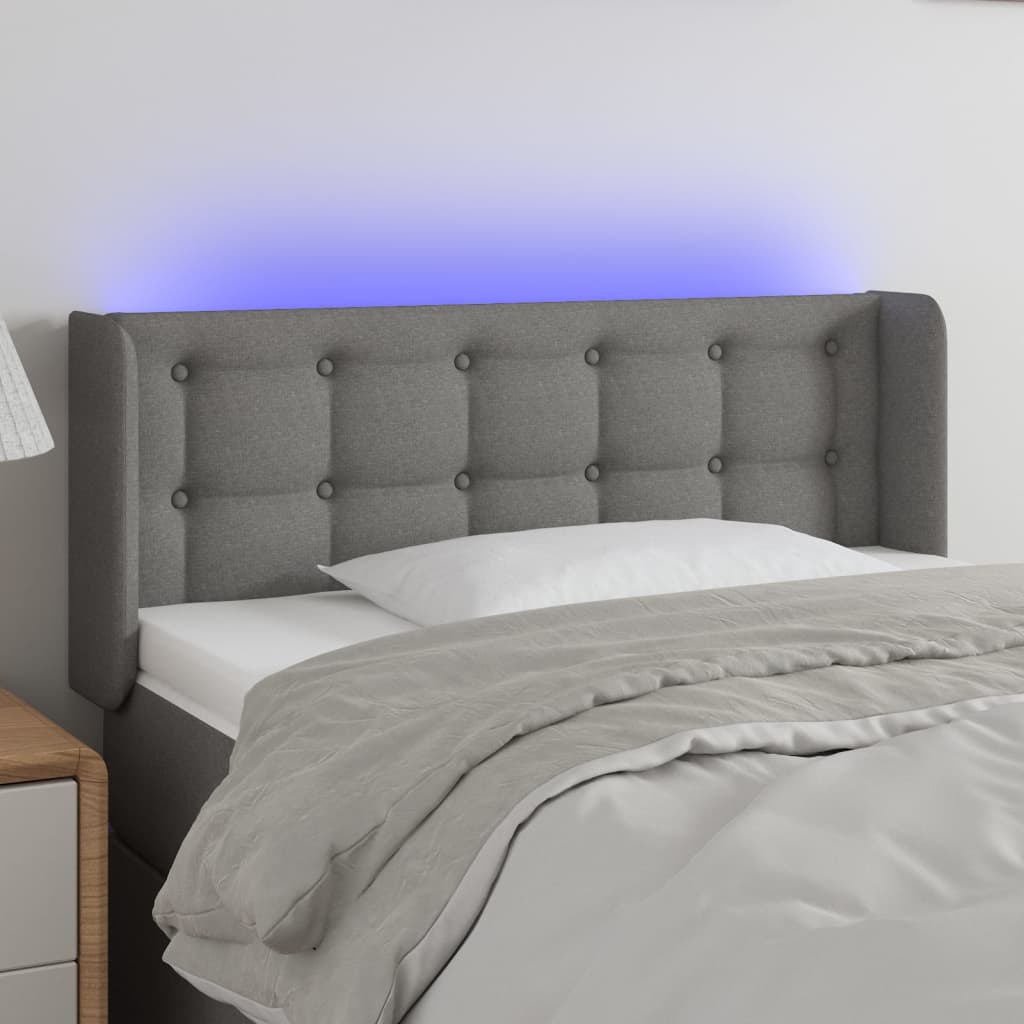 LED uzglavlje tamnosivo 83x16x78/88 cm od tkanine