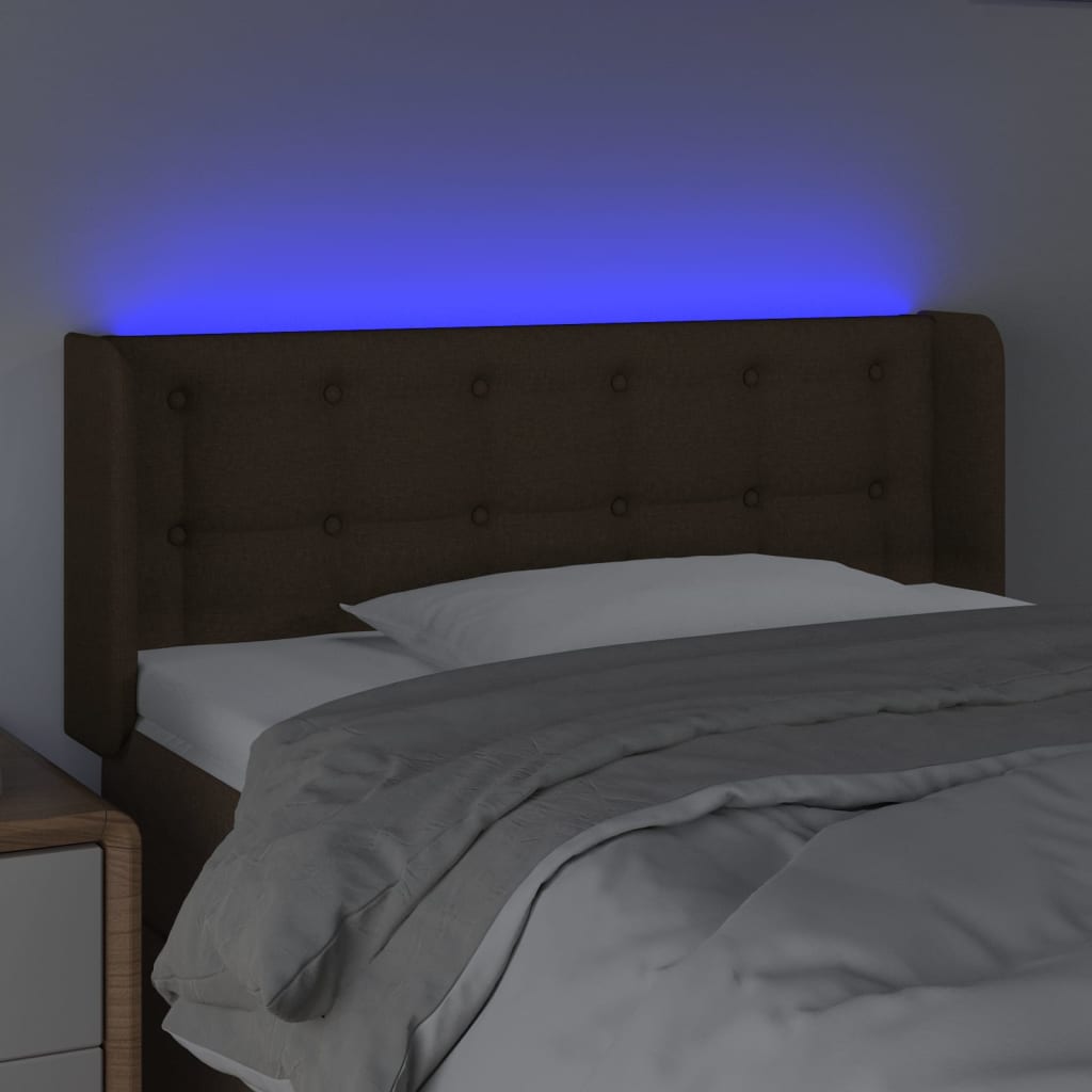 LED uzglavlje tamnosmeđe 83x16x78/88 cm od tkanine