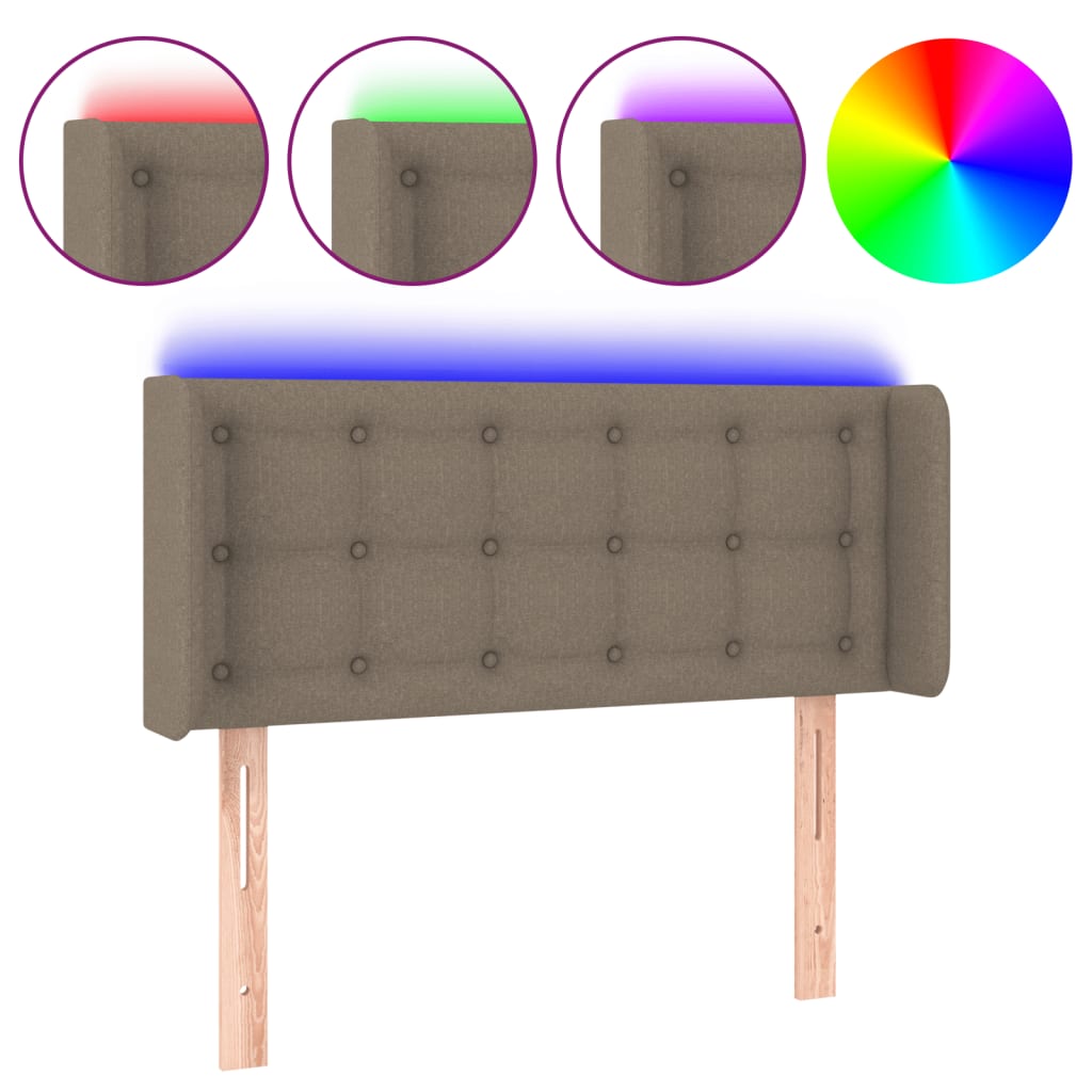 LED uzglavlje smeđesivo 83x16x78/88 cm od tkanine