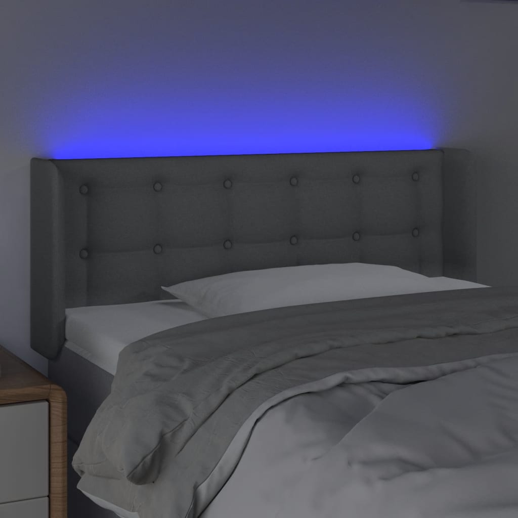 LED uzglavlje svjetlosivo 93x16x78/88 cm od tkanine