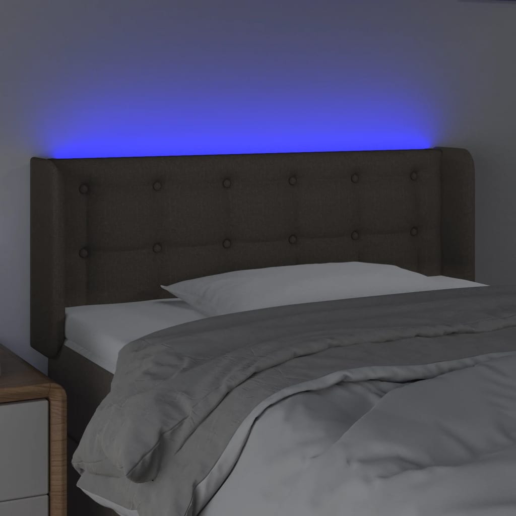 LED uzglavlje smeđesivo 93x16x78/88 cm od tkanine