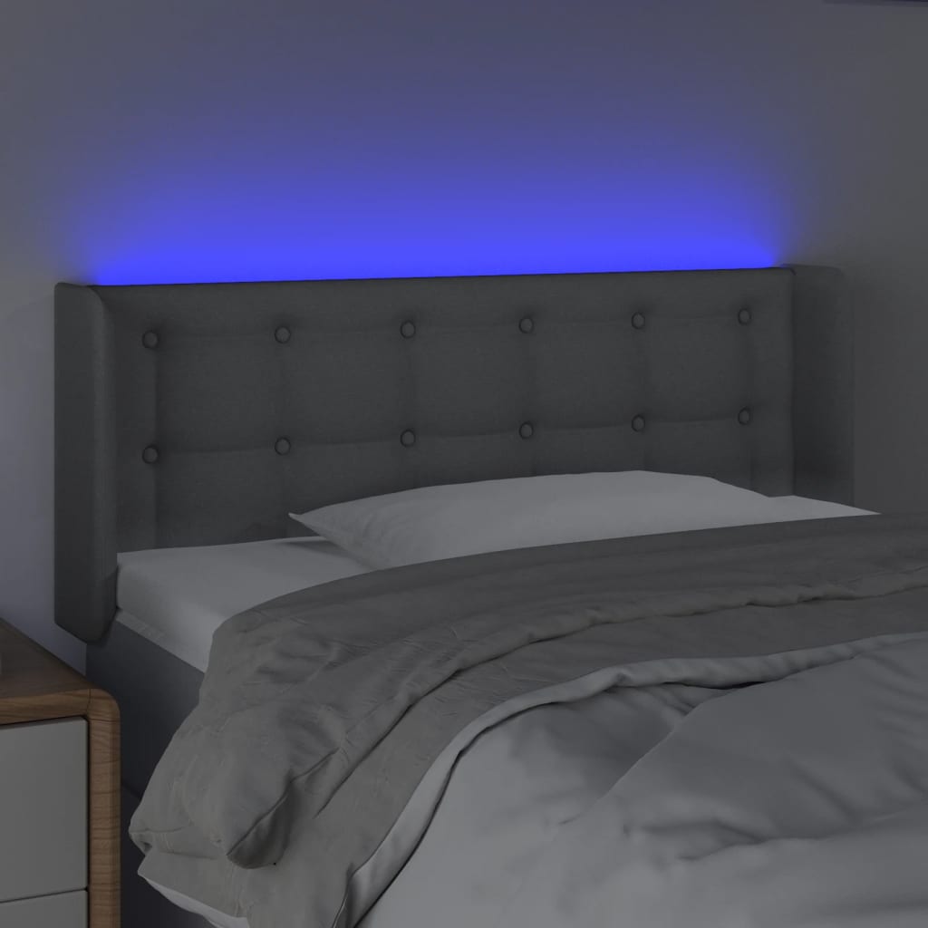 LED uzglavlje svjetlosivo 103x16x78/88 cm od tkanine