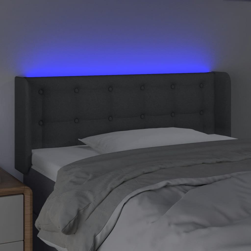 LED uzglavlje tamnosivo 103x16x78/88 cm od tkanine