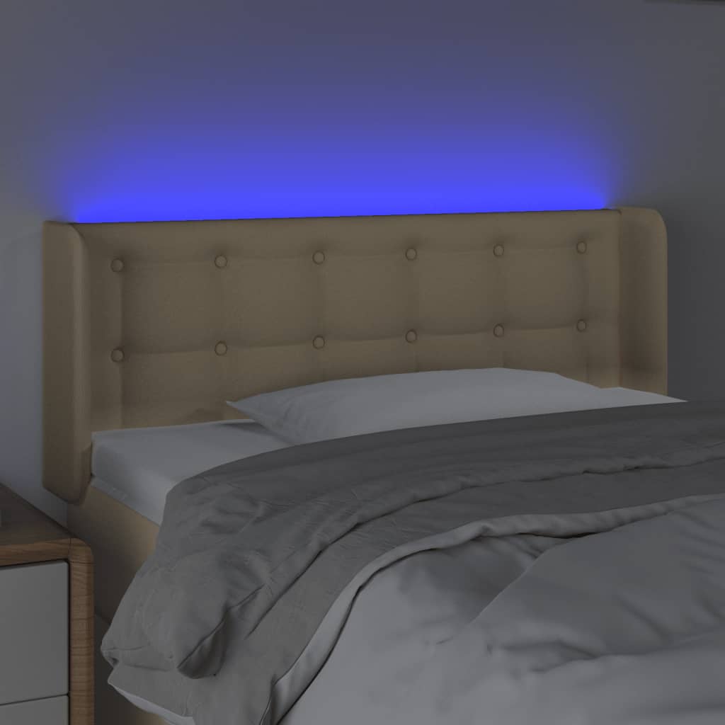 LED uzglavlje krem 103x16x78/88 cm od tkanine