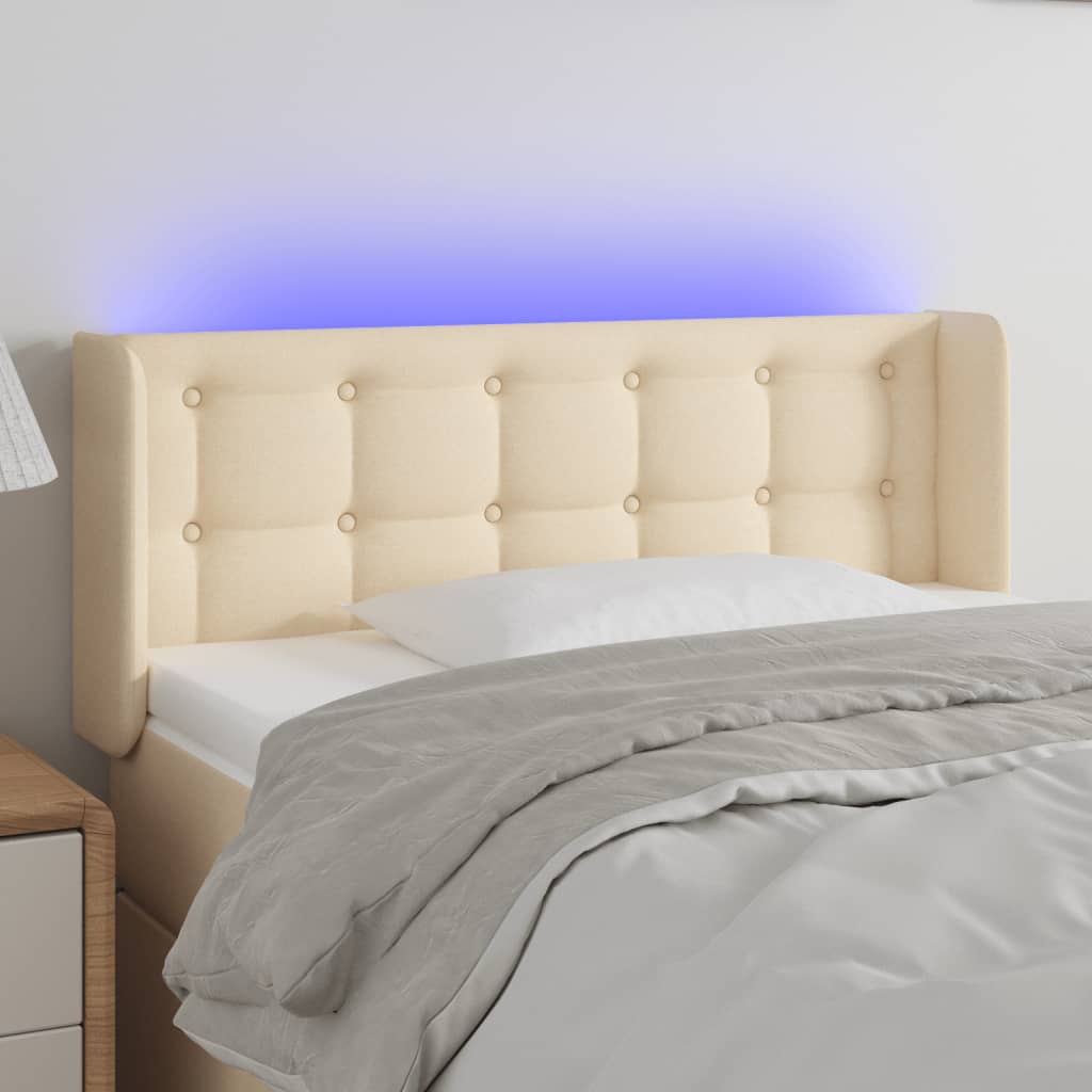 LED uzglavlje krem 103x16x78/88 cm od tkanine