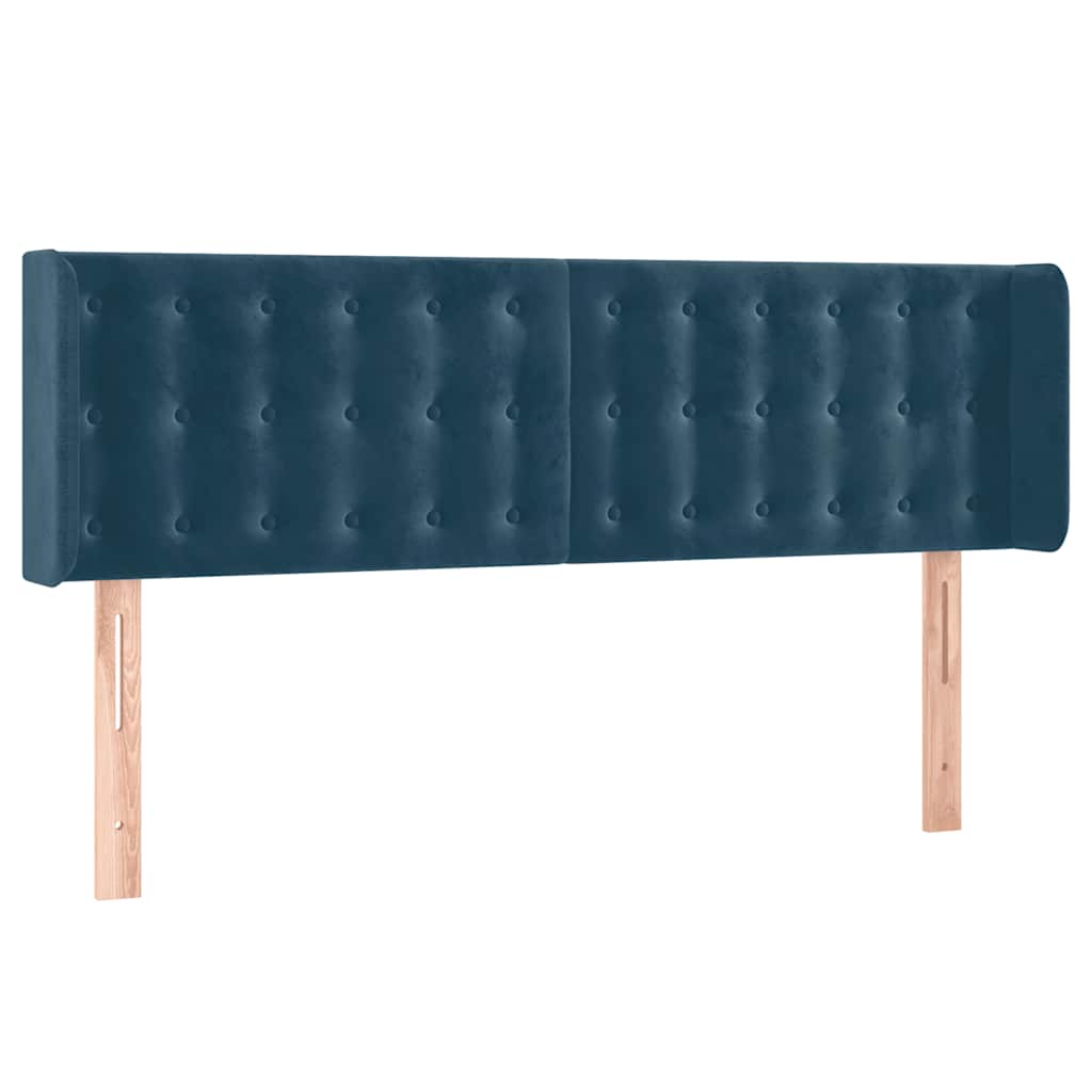 LED uzglavlje tamnoplavo 147x16x78/88 cm baršunasto
