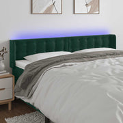LED uzglavlje tamnozeleno 163x16x78/88 cm baršunasto