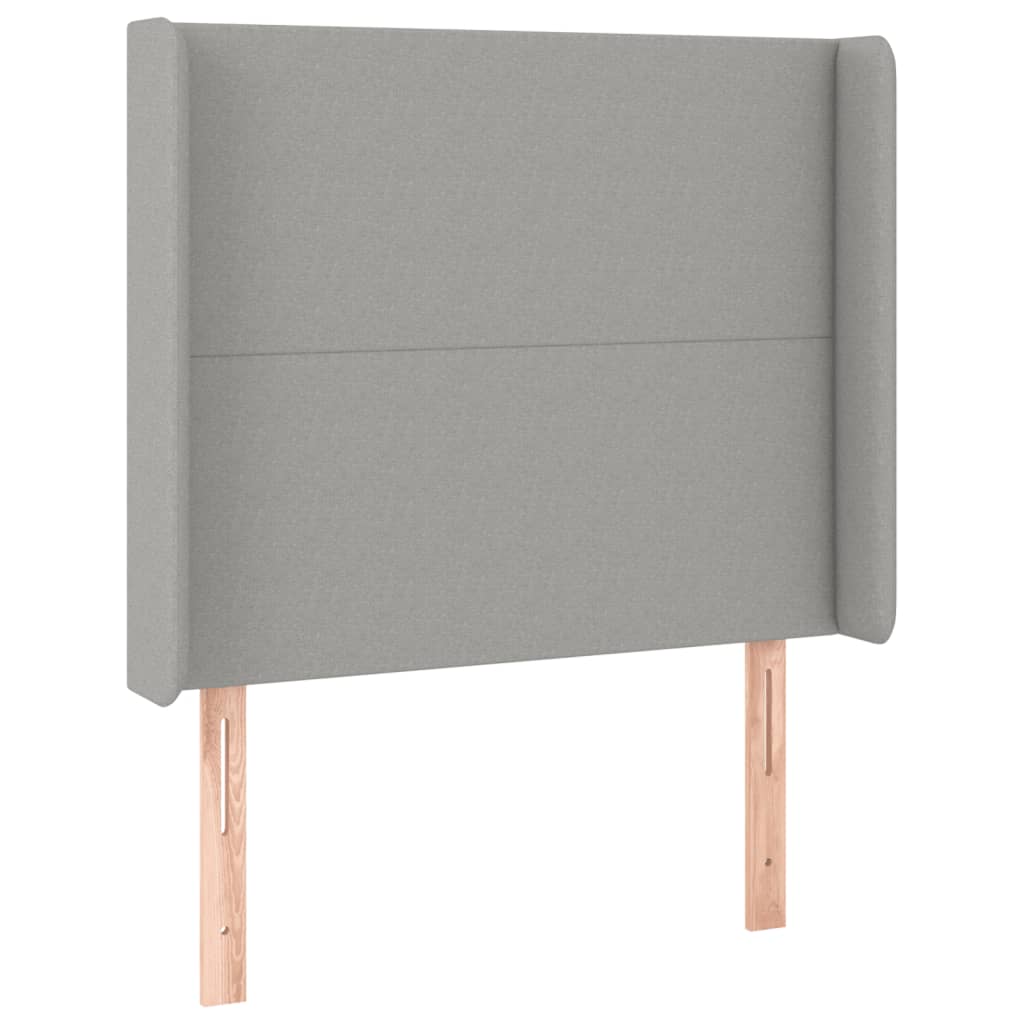LED uzglavlje svjetlosivo 83 x 16 x 118/128 cm od tkanine