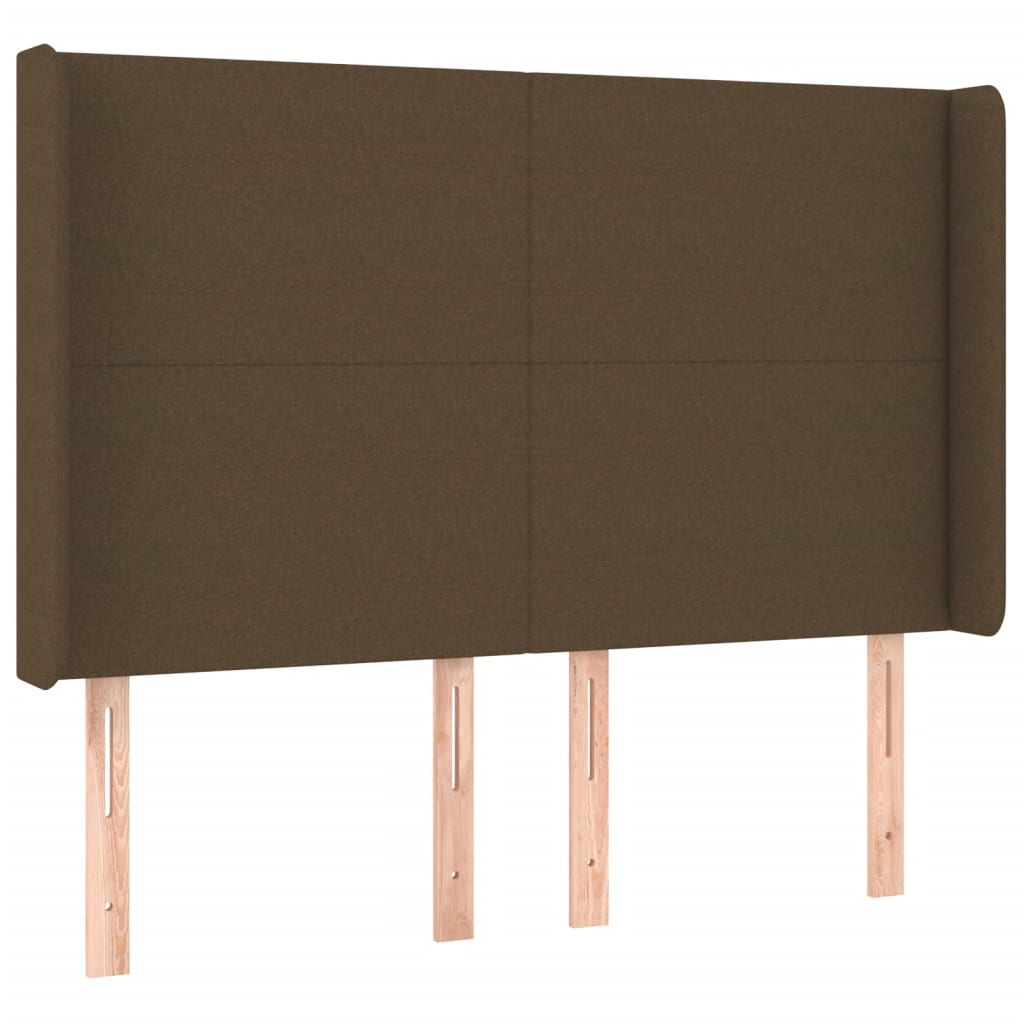 LED uzglavlje tamnosmeđe 147x16x118/128 cm od tkanine