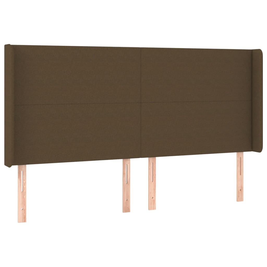 LED uzglavlje tamnosmeđe 163x16x118/128 cm od tkanine