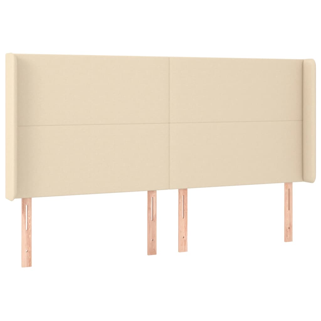 LED uzglavlje krem 163 x 16 x 118/128 cm od tkanine