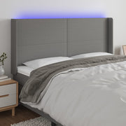 LED uzglavlje tamnosivo 183 x 16 x 118/128 cm od tkanine