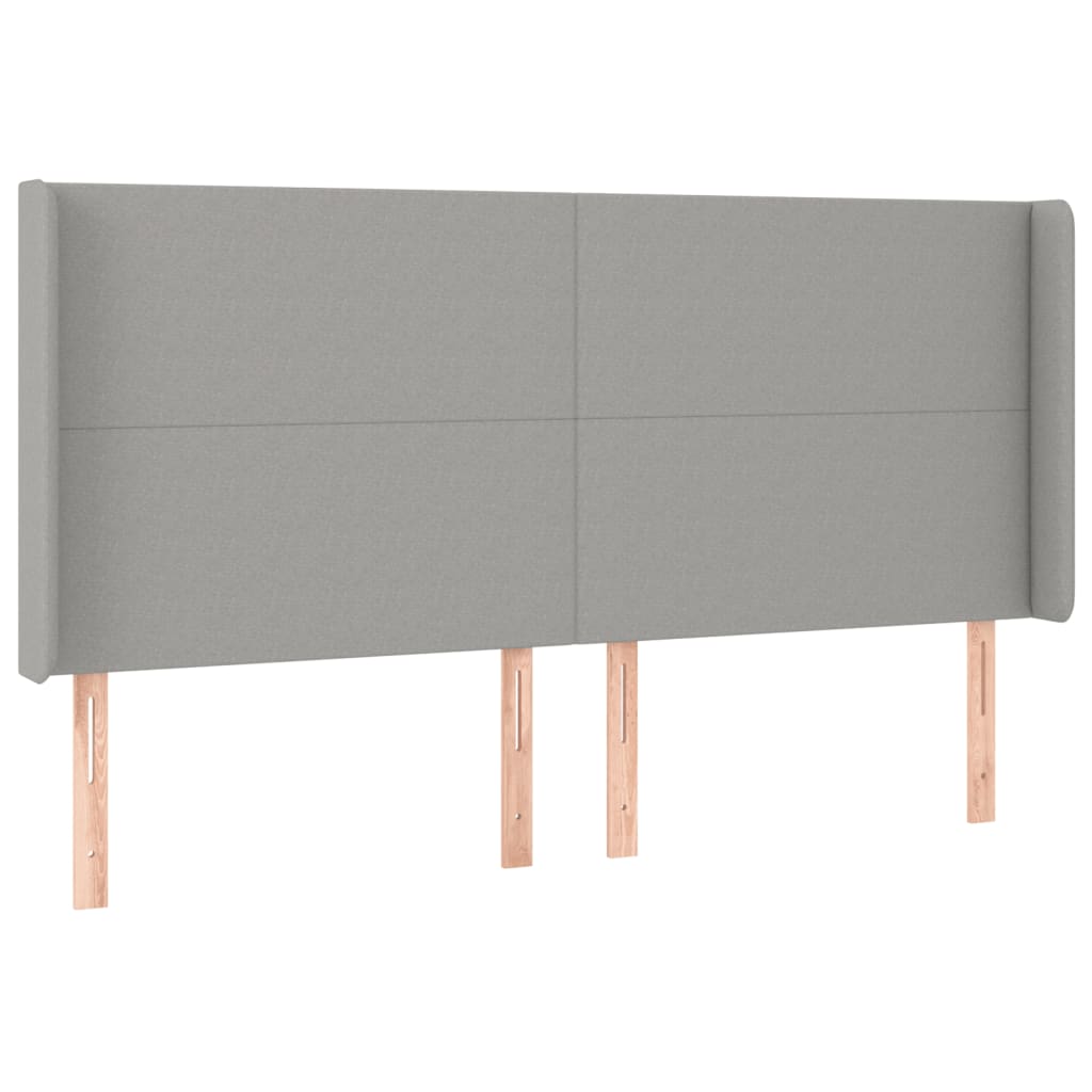 LED uzglavlje svjetlosivo 203 x 16 x 118/128 cm od tkanine