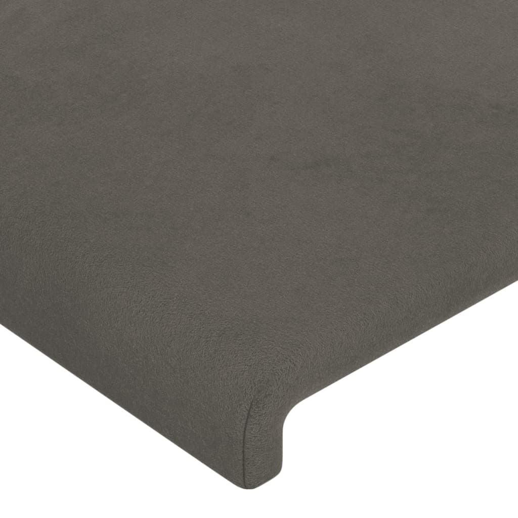 LED uzglavlje tamnosivo 83x16x118/128 cm baršunasto
