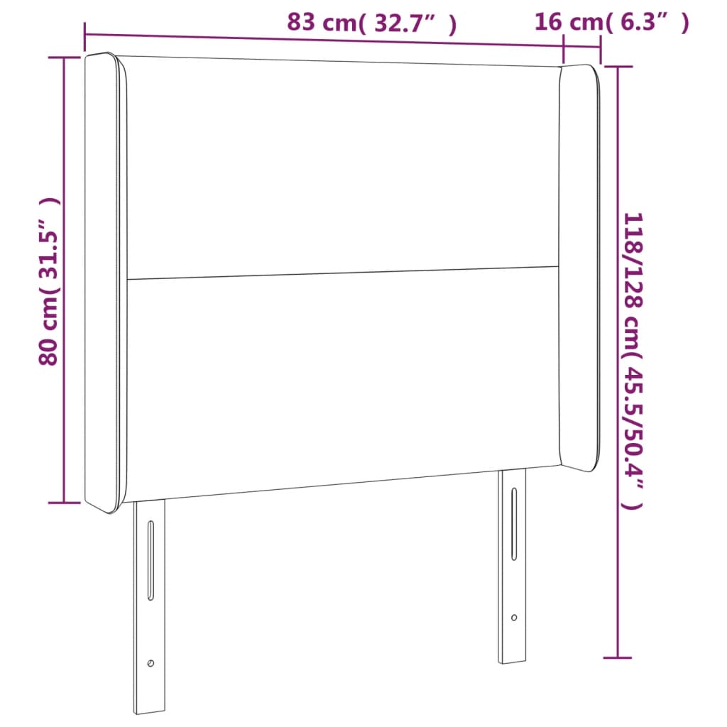 LED uzglavlje ružičasto 83x16x118/128 cm baršunasto