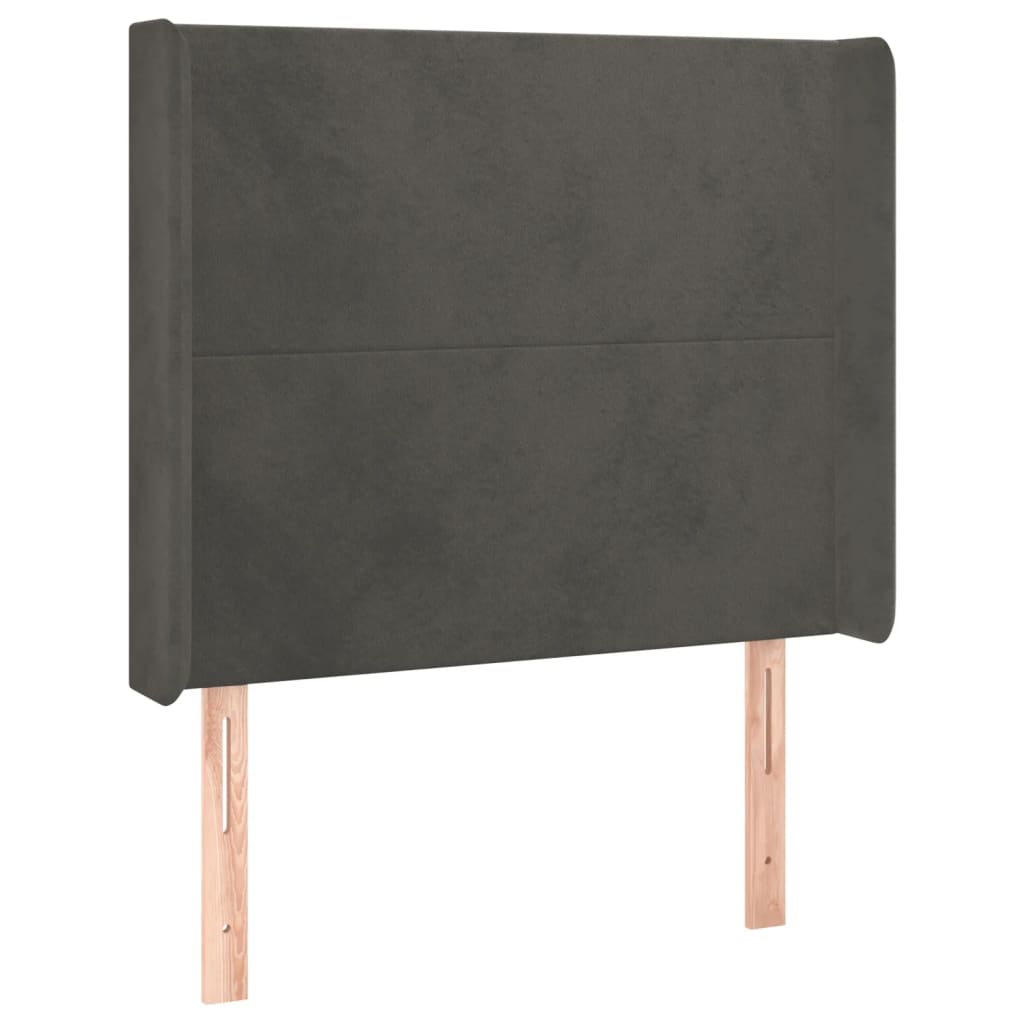 LED uzglavlje tamnosivo 93x16x118/128 cm baršunasto