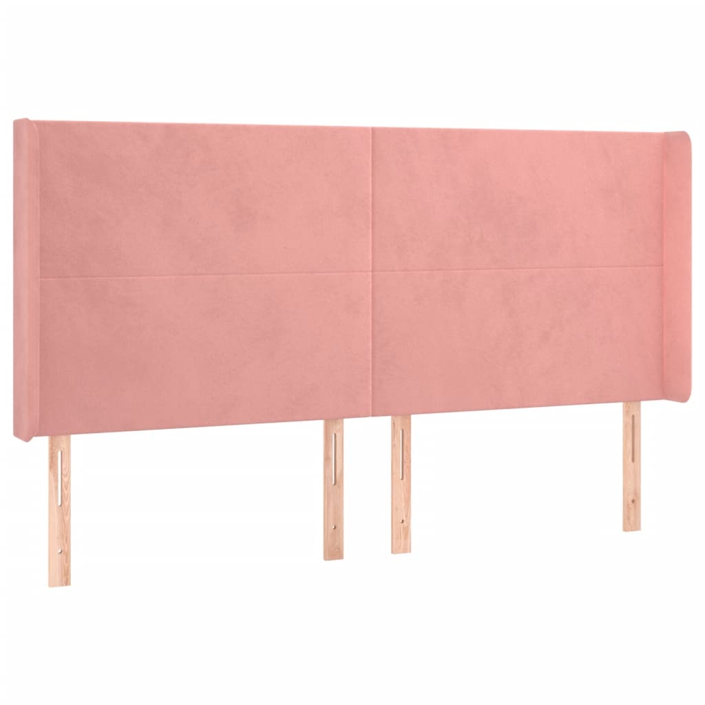 LED uzglavlje ružičasto 183x16x118/128 cm baršunasto