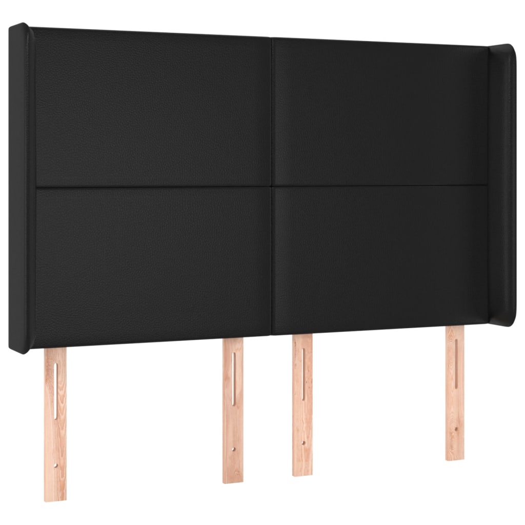 LED uzglavlje crno 147x16x118/128 cm od umjetna koža