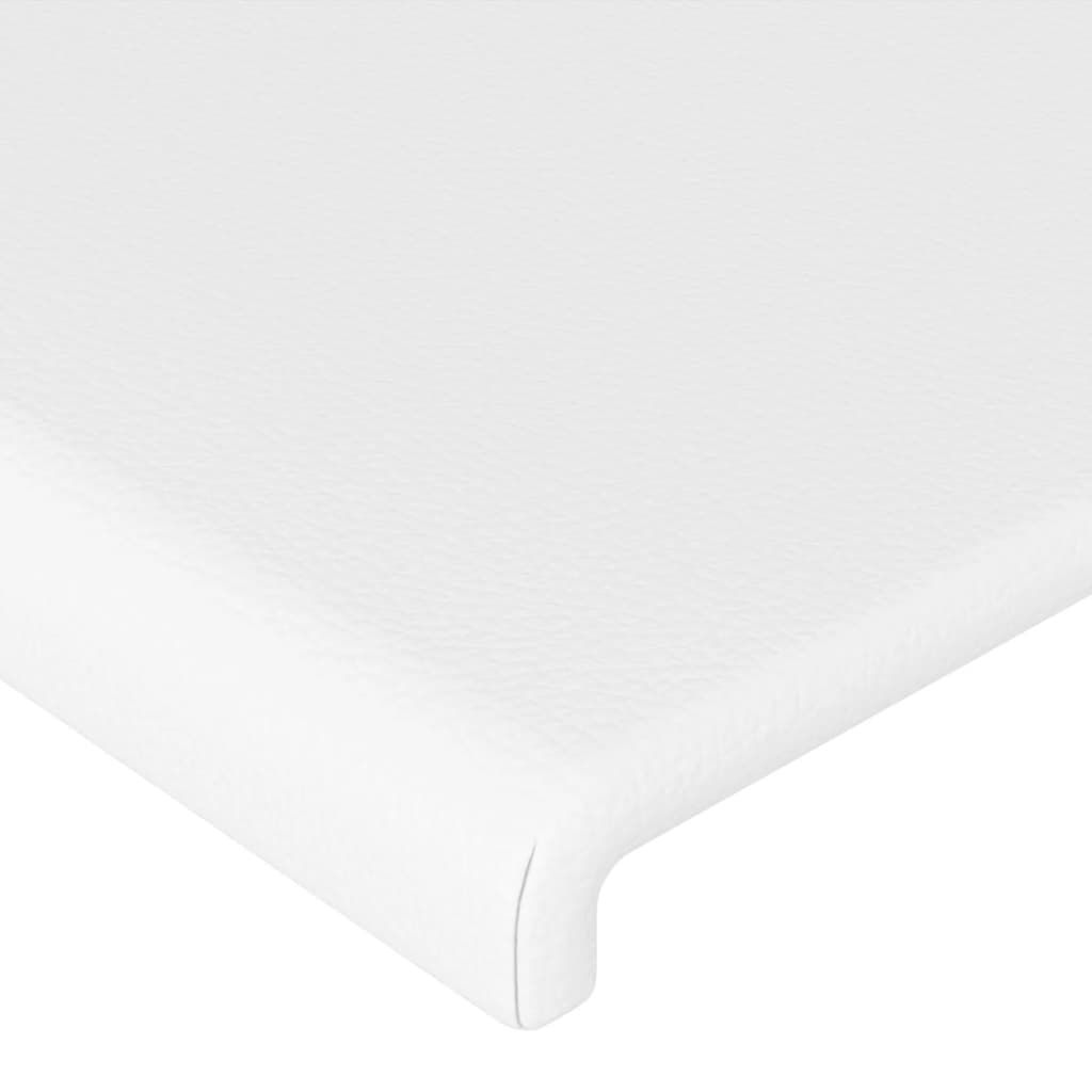 LED uzglavlje bijelo 183x16x118/128 cm od umjetne kože