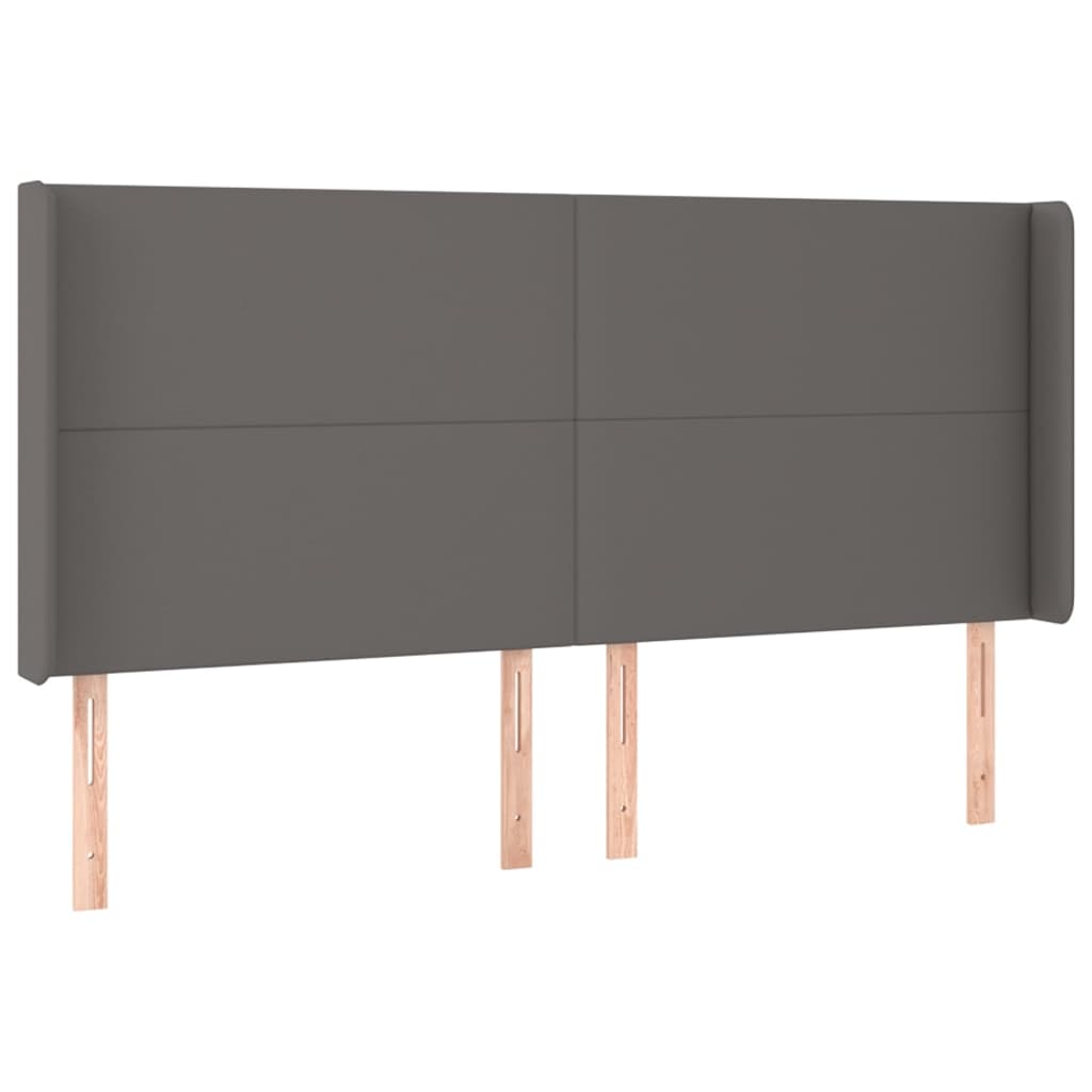 LED uzglavlje sivo 183x16x118/128 cm od umjetne kože