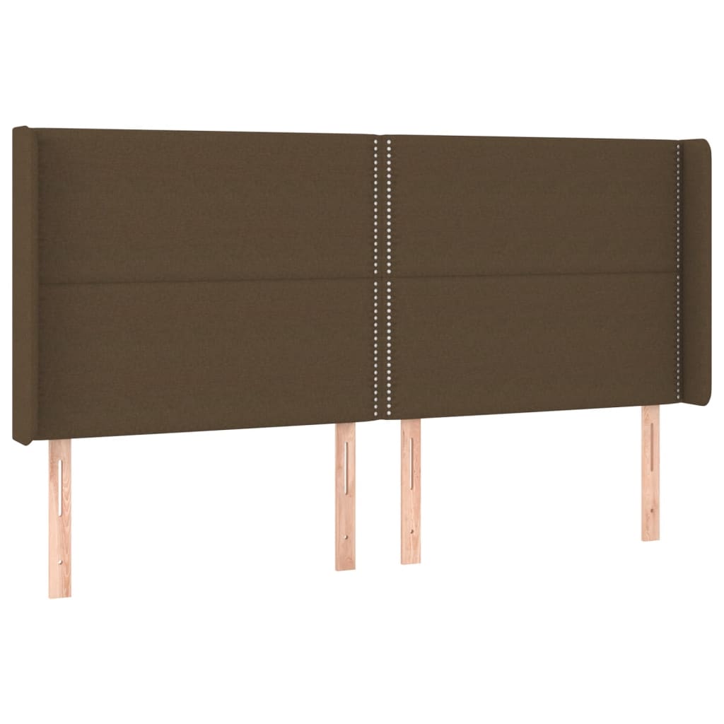 LED uzglavlje tamnosmeđe 183x16x118/128 cm od tkanine