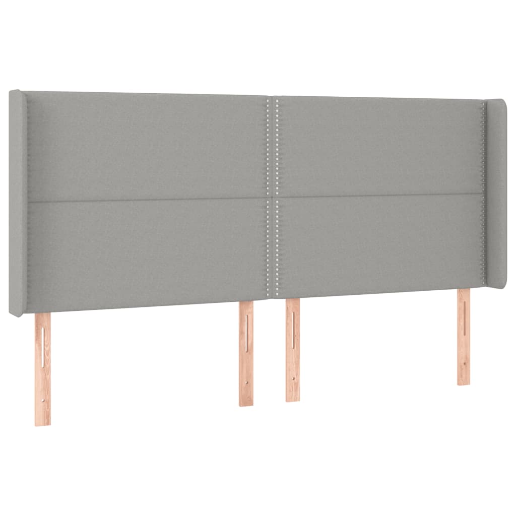LED uzglavlje svjetlosivo 203 x 16 x 118/128 cm od tkanine