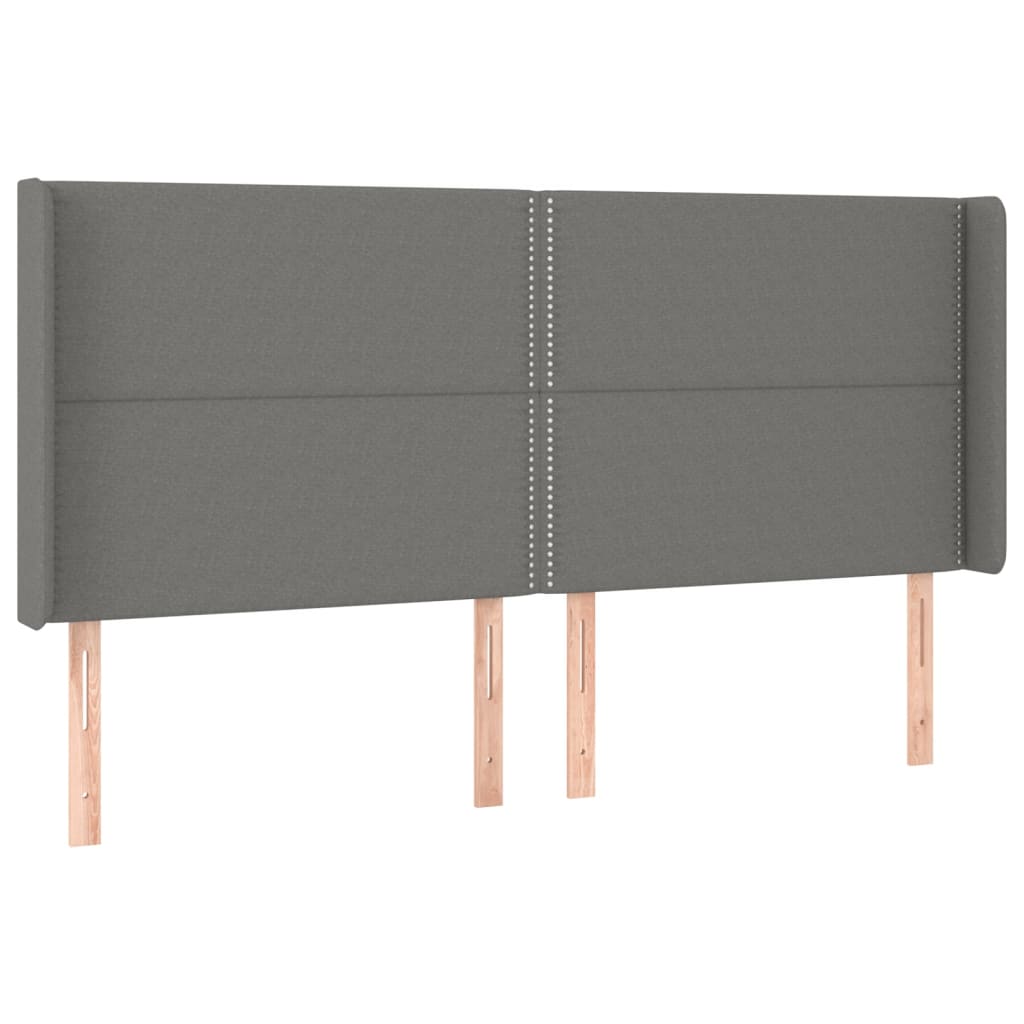 LED uzglavlje tamnosivo 203 x 16 x 118/128 cm od tkanine