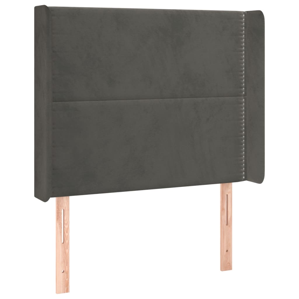 LED uzglavlje tamnosivo 83x16x118/128 cm baršunasto
