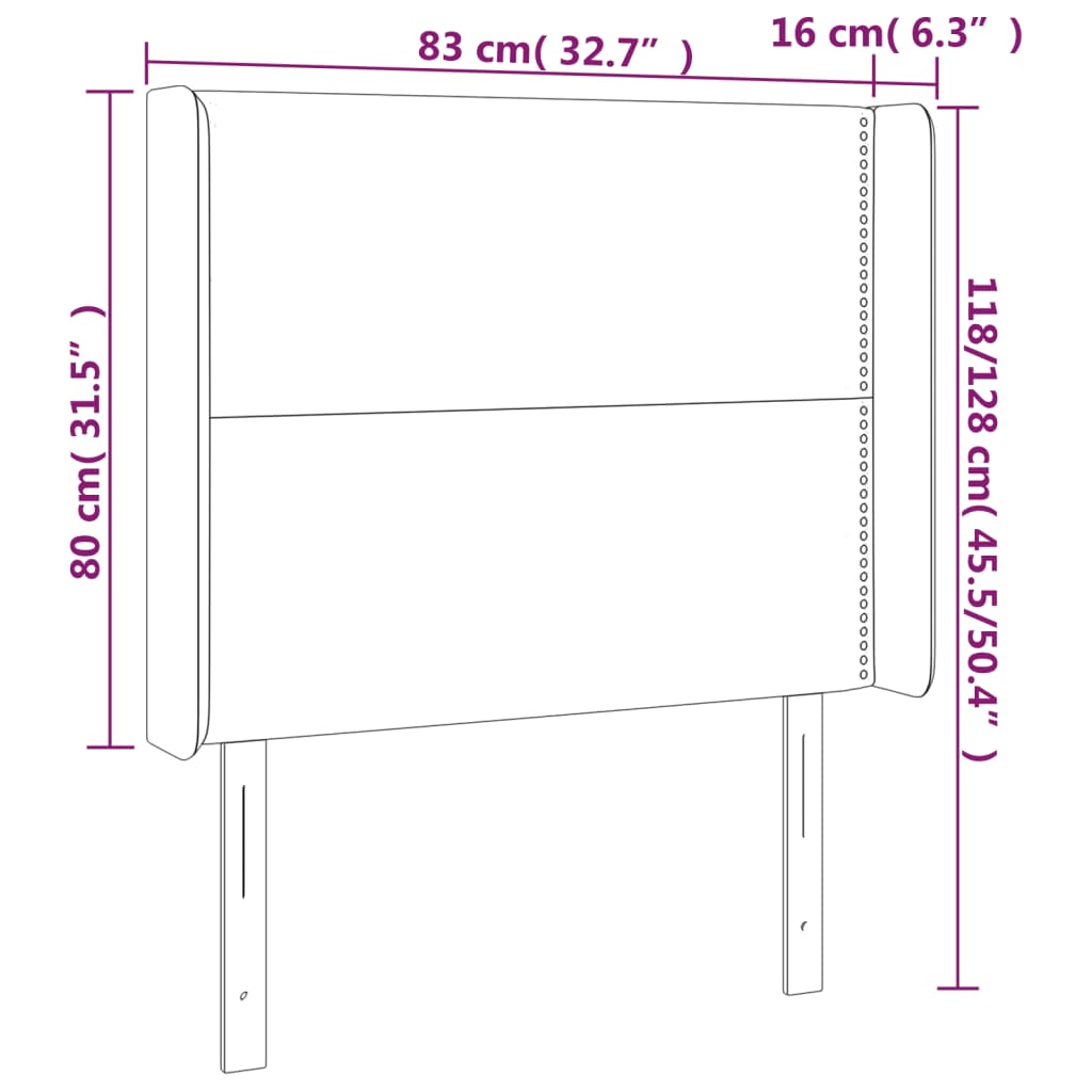 LED uzglavlje ružičasto 83x16x118/128 cm baršunasto