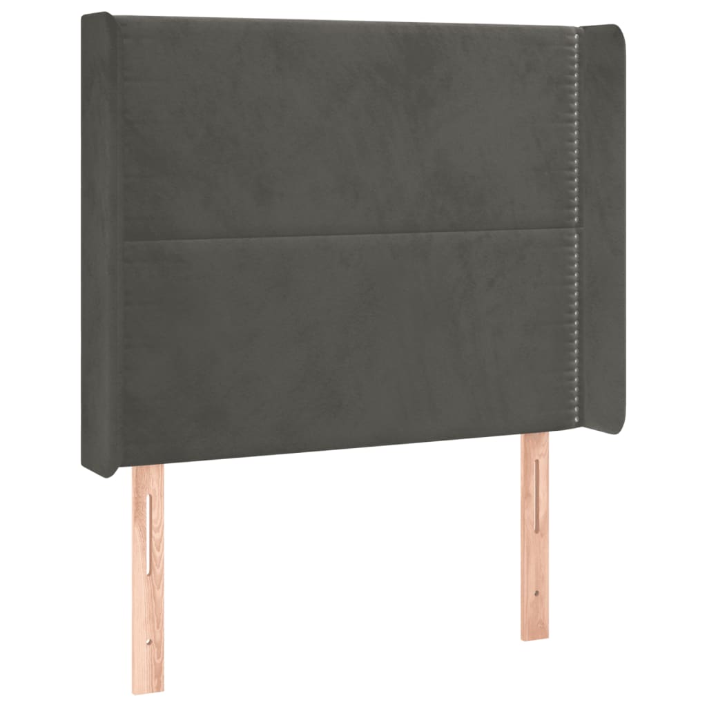 LED uzglavlje tamnosivo 103x16x118/128 cm baršunasto