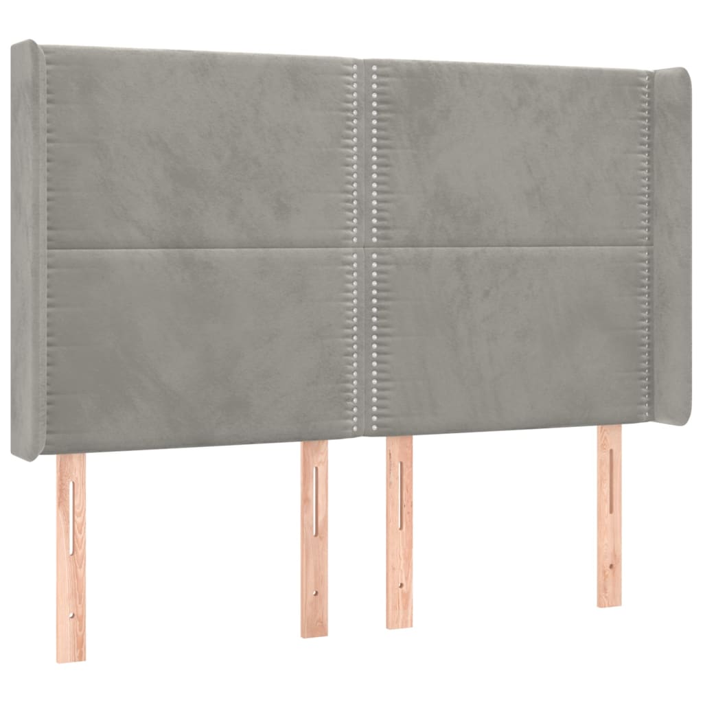 LED uzglavlje svjetlosivo 147 x 16 x 118/128 cm baršunasto