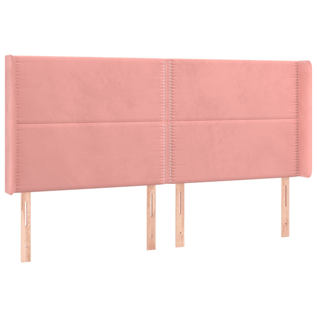 LED uzglavlje ružičasto 203x16x118/128 cm baršunasto