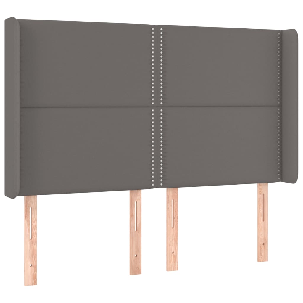 LED uzglavlje sivo 147x16x118/128 cm od umjetne kože