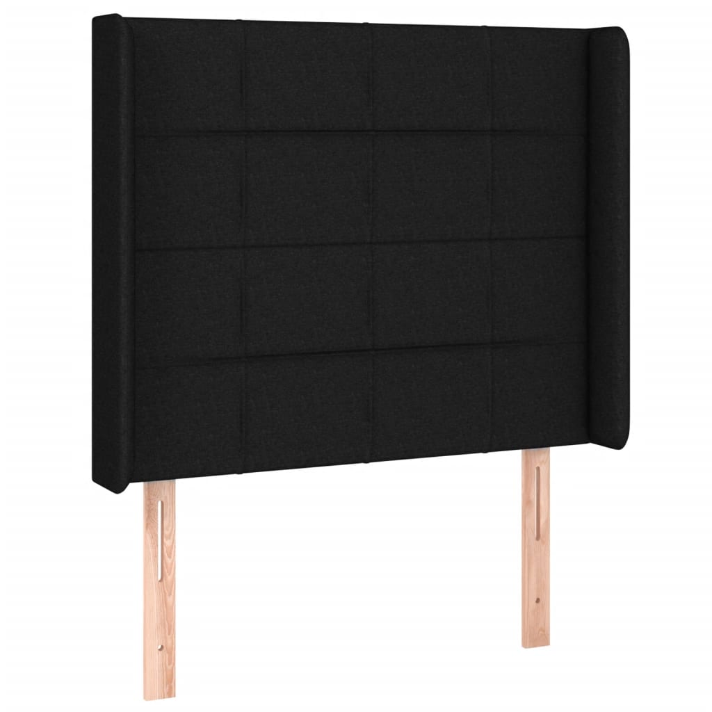 LED uzglavlje crno 93 x 16 x 118/128 cm od tkanine