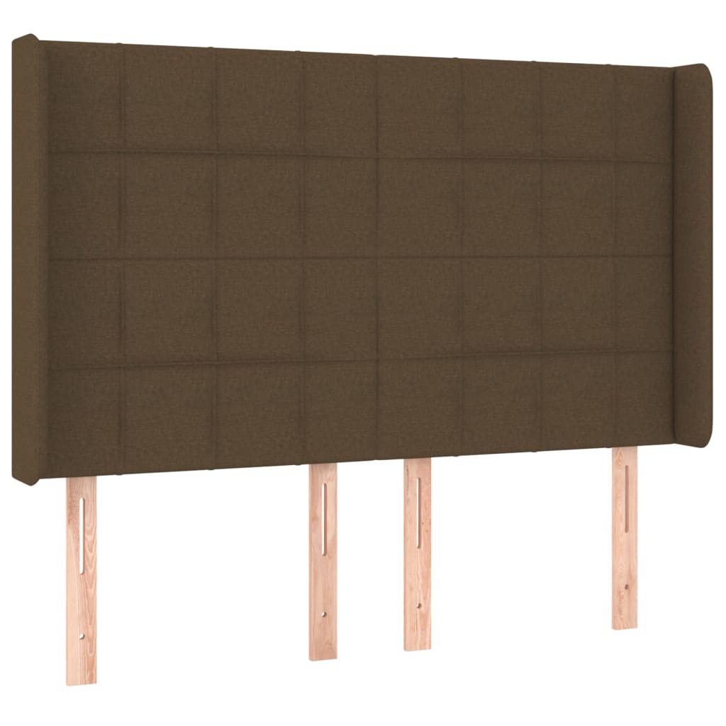 LED uzglavlje tamnosmeđe 147x16x118/128 cm od tkanine