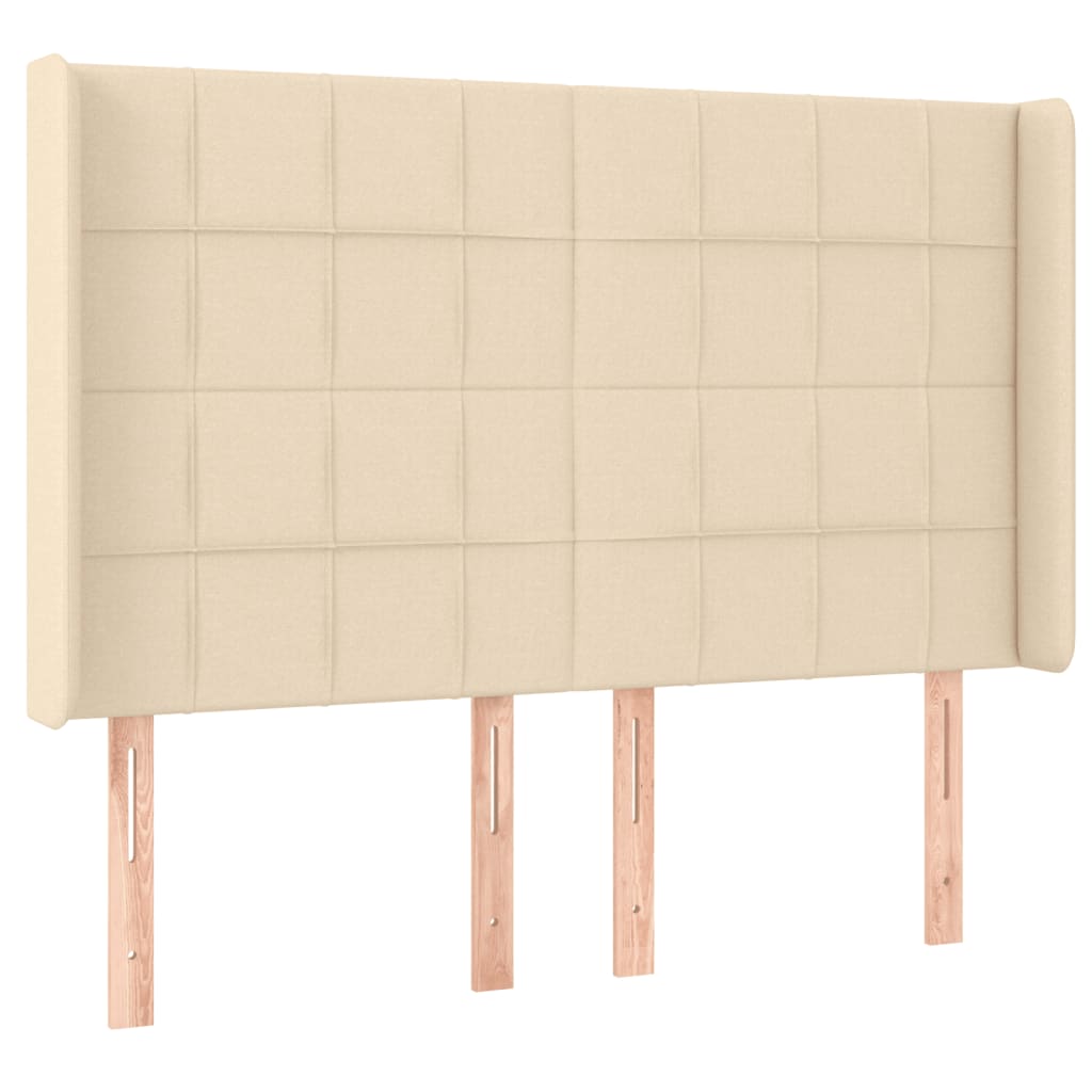 LED uzglavlje krem 147 x 16 x 118/128 cm od tkanine