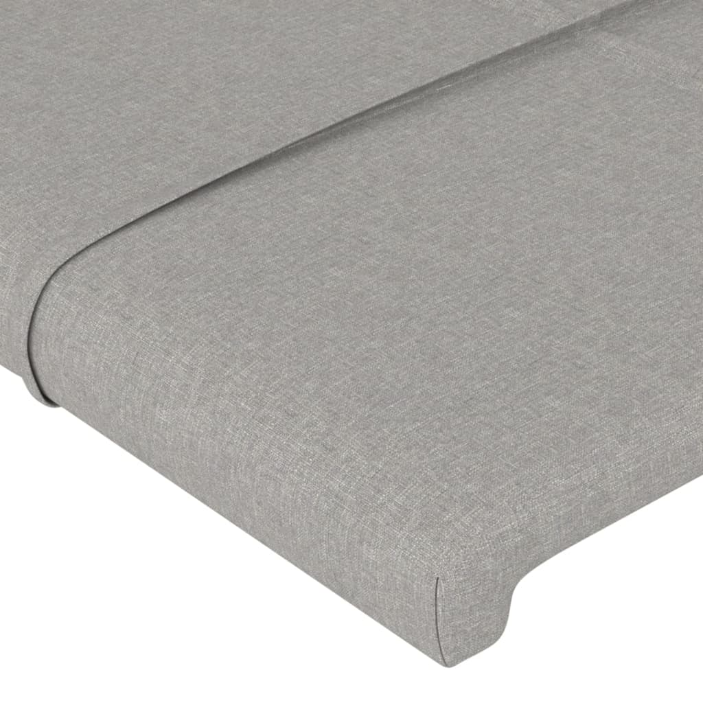 LED uzglavlje svjetlosivo 163 x 16 x 118/128 cm od tkanine