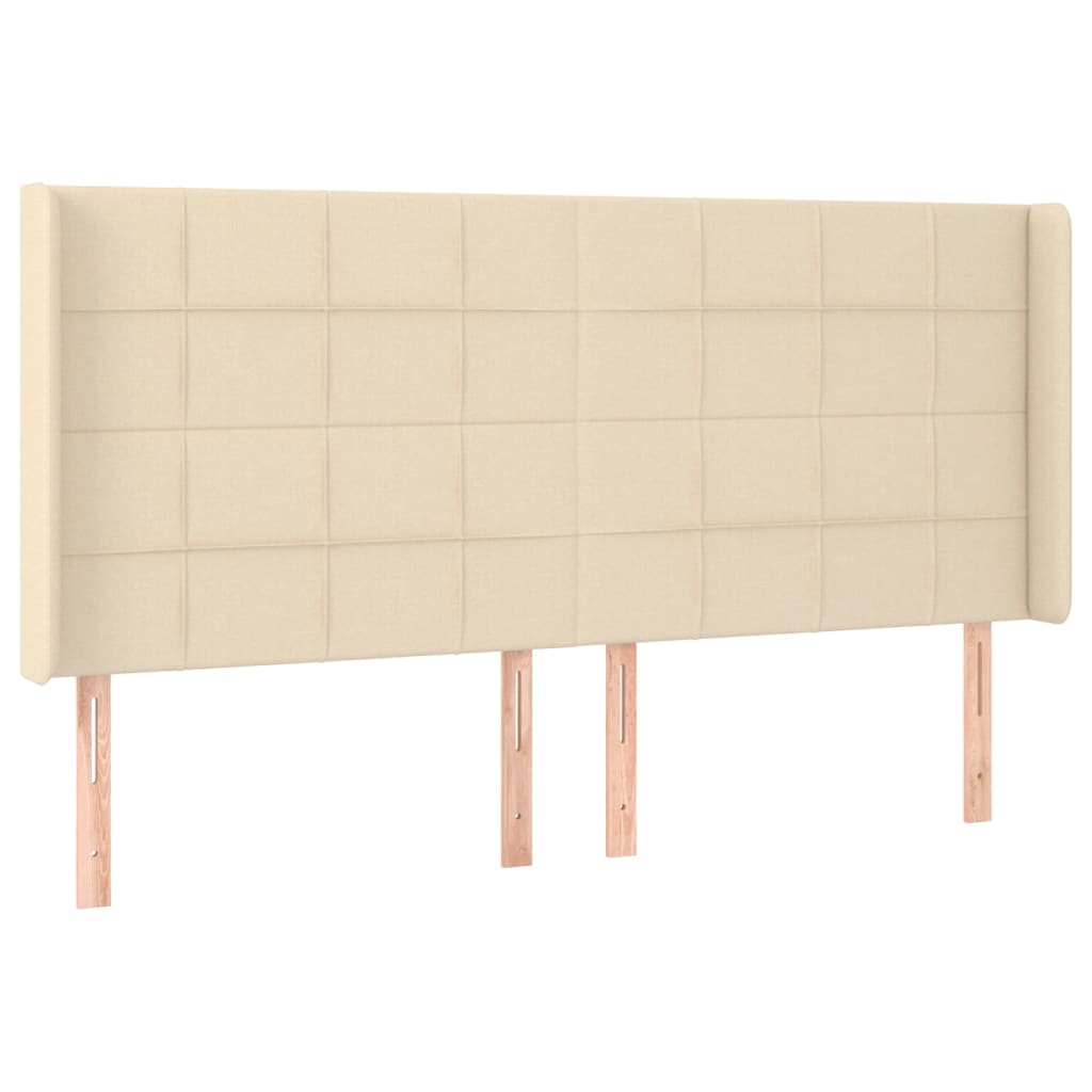 LED uzglavlje krem 183 x 16 x 118/128 cm od tkanine