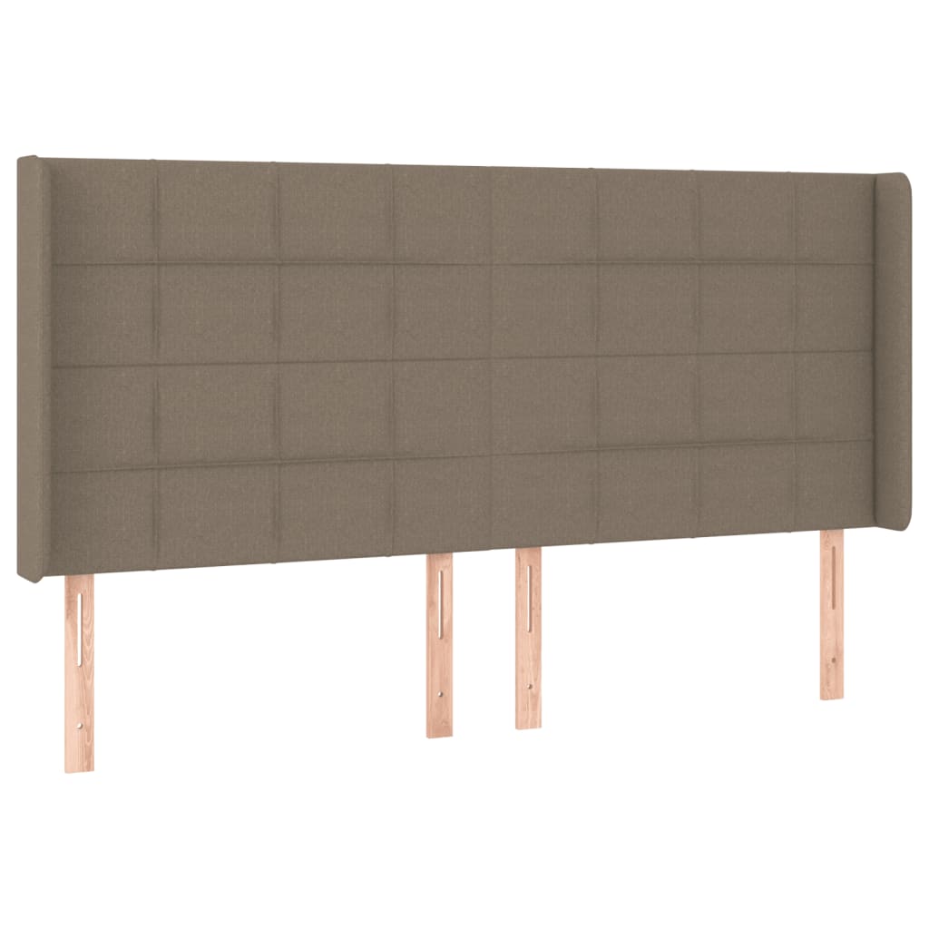 LED uzglavlje smeđesivo 203 x 16 x 118/128 cm od tkanine