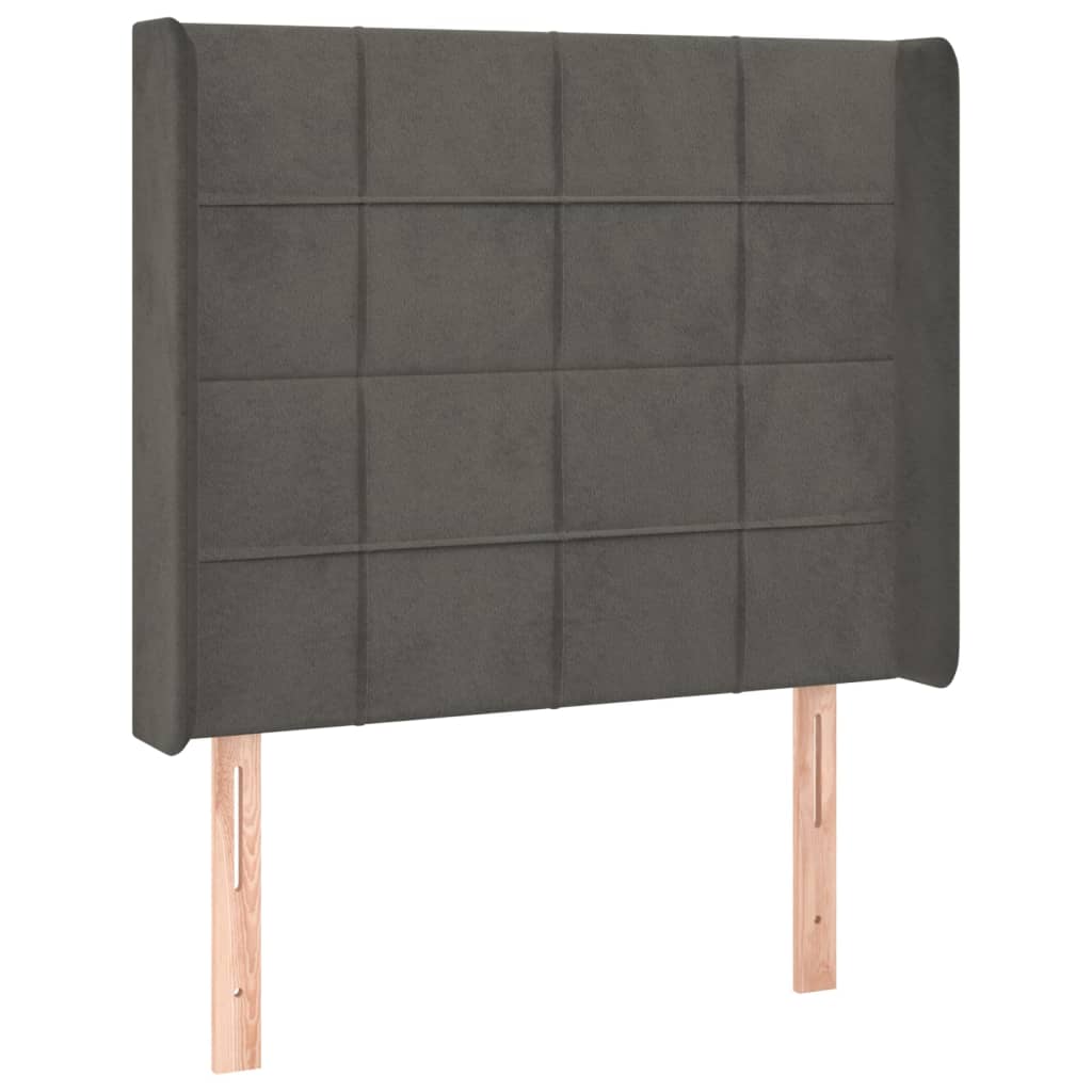 LED uzglavlje tamnosivo 83x16x118/128 cm baršunasto